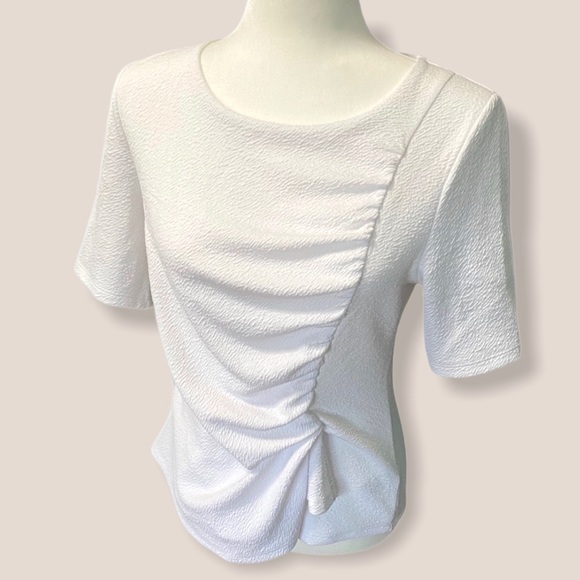 Deletta Anthropologie Ruched Ripple-Front Top - Picture 1 of 7